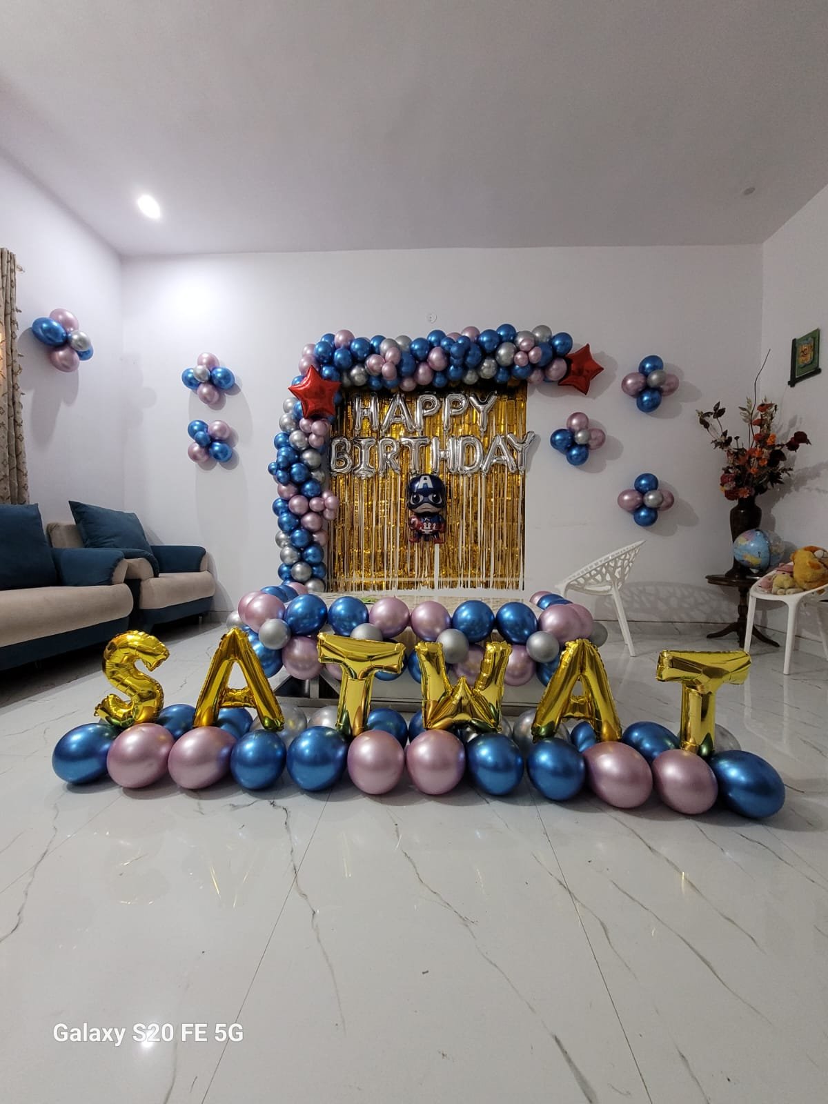 Chrome Balloon Home Decoration Package – Premium Birthday & Party Setup at Home
