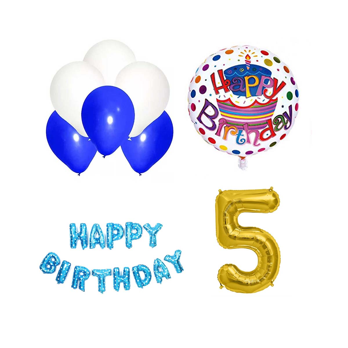 5th Birthday Basic Balloon Combo Set