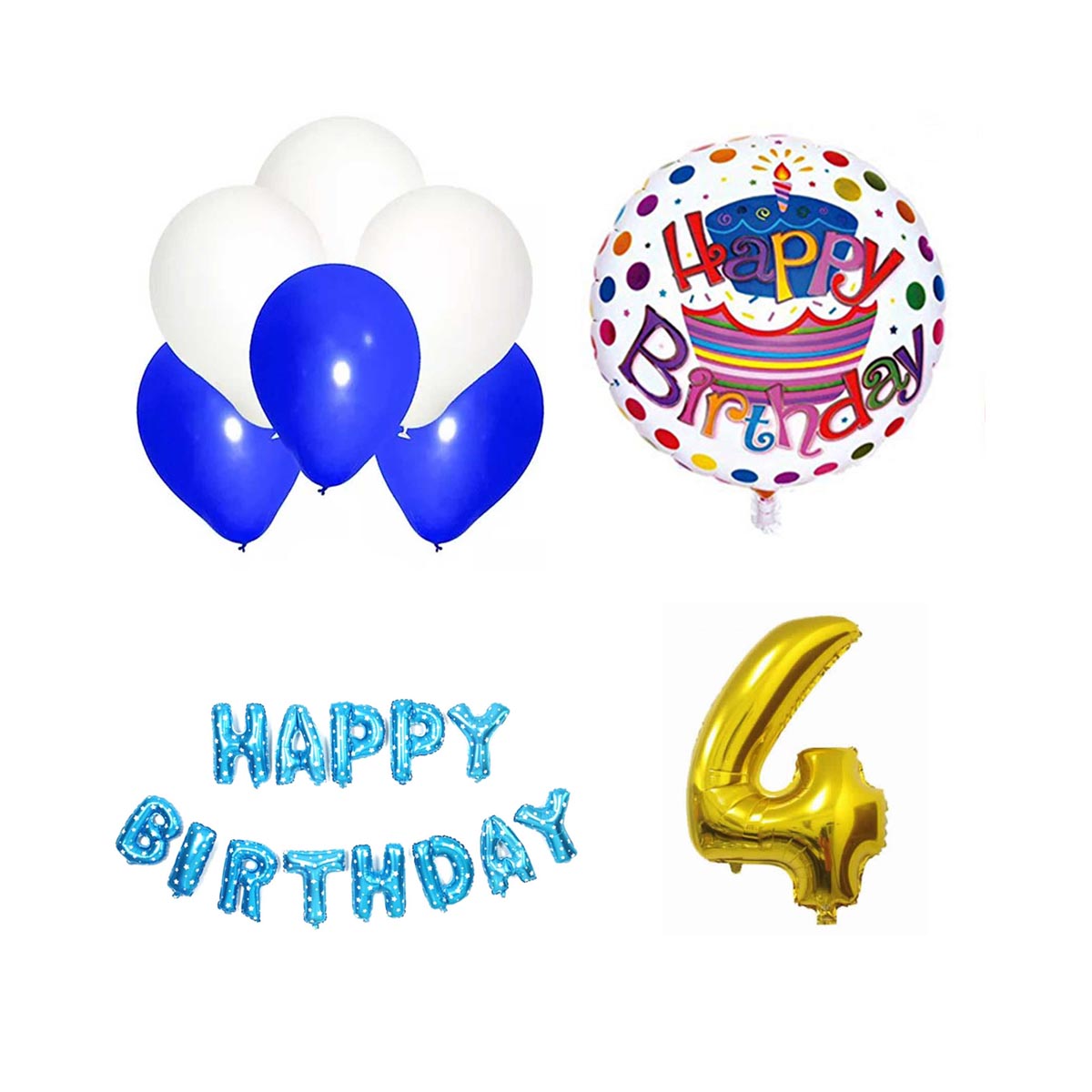 4th Birthday Basic Balloon Combo Set