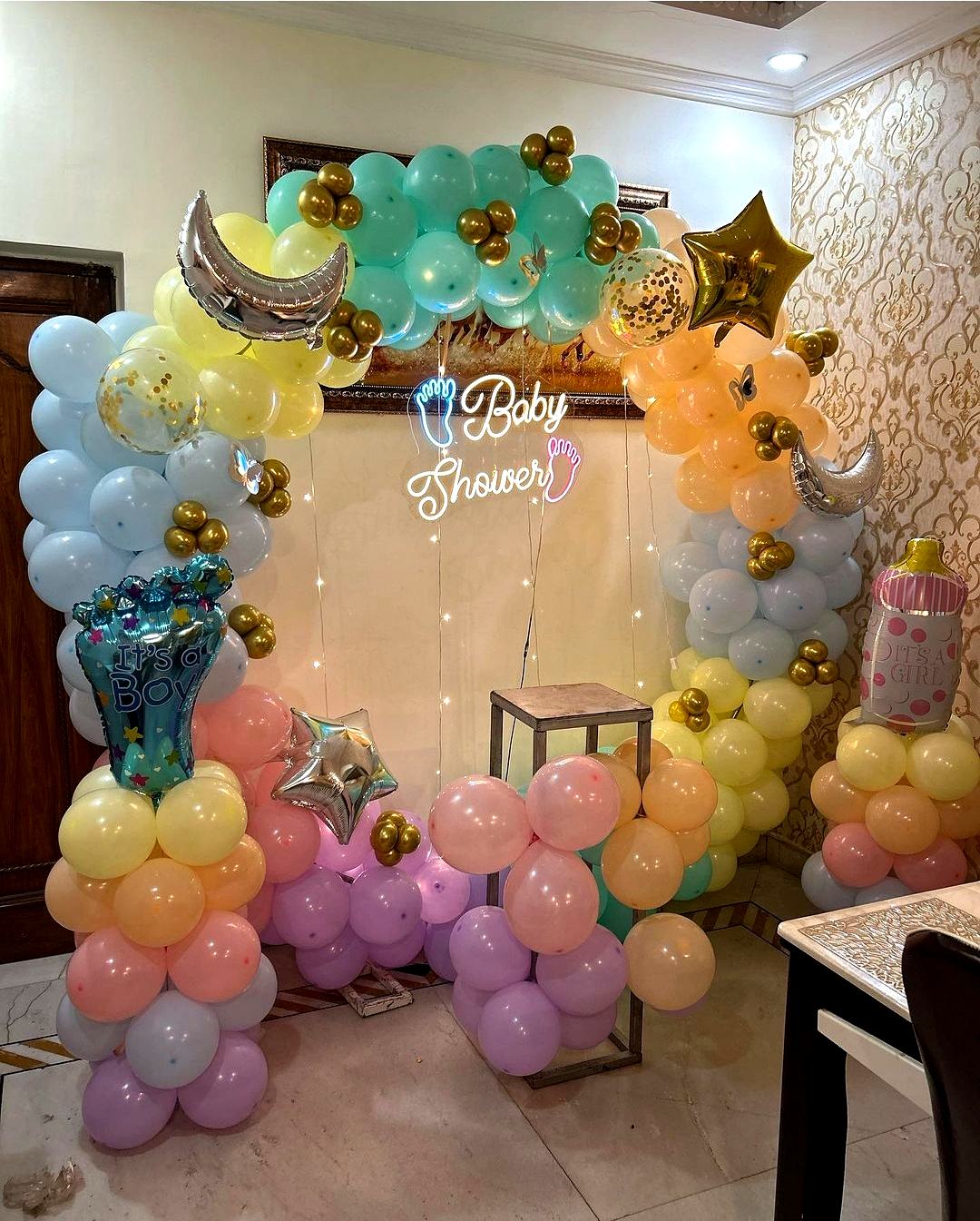 Premium Baby Shower Balloon Arch Decoration Package