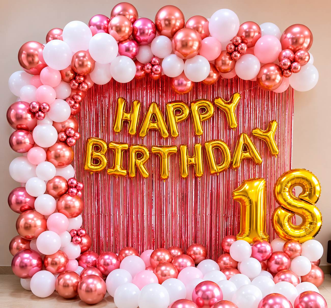 Rose Gold 18th Birthday Decoration Package