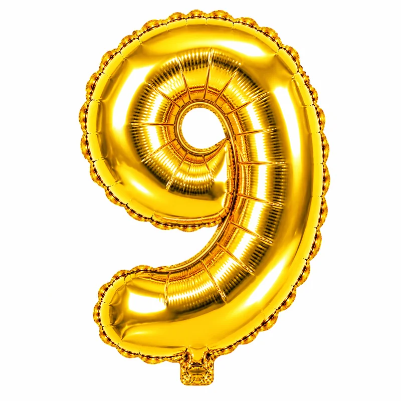 Gold Number 9 Foil Balloon – 16 Inch